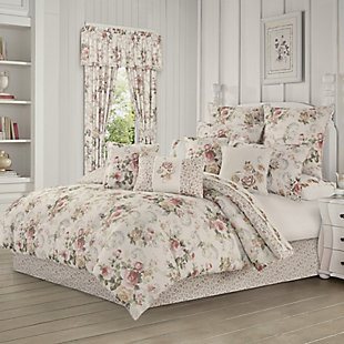 Royal Court Chablis Queen 4 Piece Comforter Set, Rose Gold, rollover