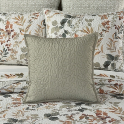 Royal Court Evergreen 16" Square Quilted Decorative Throw Pillow, , rollover