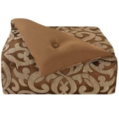 J.Queen New York La Boheme Queen 4 Piece Comforter Set, Copper, rollover