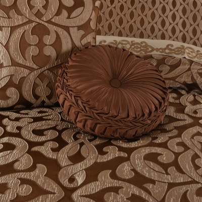 J.Queen New York La Boheme Tufted Round Decorative Throw Pillow, , rollover