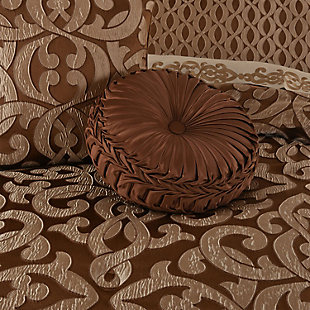 J.Queen New York La Boheme Tufted Round Decorative Throw Pillow, , large