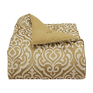 J.Queen New York Lazlo King 4 Piece Comforter Set, Gold, large