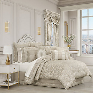 J.Queen New York Lazlo King 4 Piece Comforter Set, Ivory, large