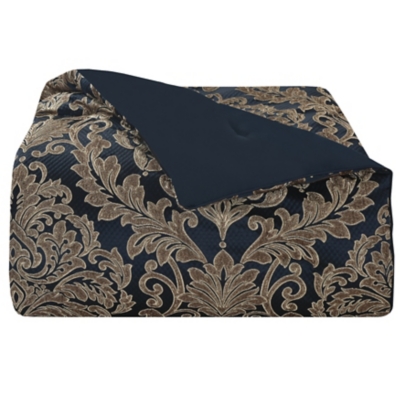 J.Queen New York Monte Carlo King 4 Piece Comforter Set, Navy, rollover