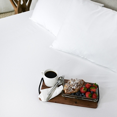 PROTECTEASE PolarPure Cooling Fitted Queen Mattress Protector, White, rollover
