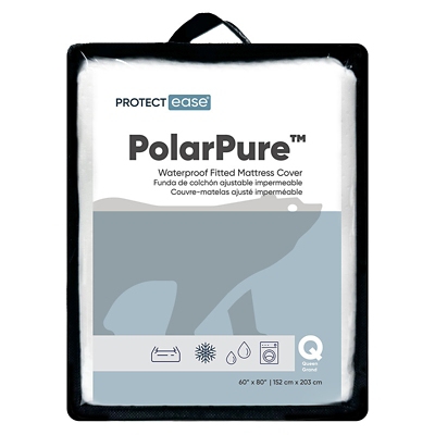 PROTECTEASE PolarPure Cooling Fitted King Mattress Protector, White, large