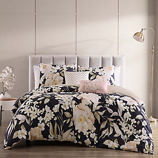 Bebejan® Blush Flowers 100% Cotton 5-Piece Reversible Comforter Set, Blue, rollover