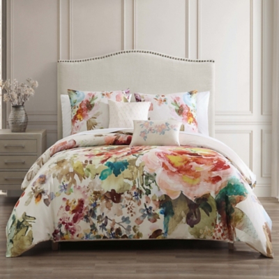 Bebejan® Antique Flowers 100% Cotton 5-Piece Reversible Comforter Set, White