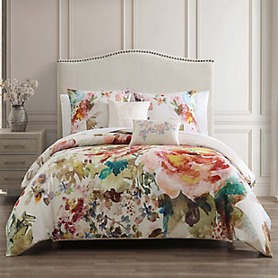 Bebejan® Antique Flowers 100% Cotton 5-Piece Reversible Comforter Set, White, rollover