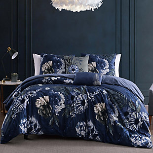Bebejan® Delphine 100% Cotton 5-Piece Reversible Comforter Set, Blue, rollover