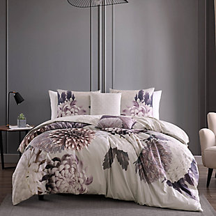 Bebejan® Bloom 100% Cotton 5-Piece Reversible Comforter Set, Purple, rollover