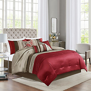 Amherst King 7 Piece Comforter Set, Red, rollover