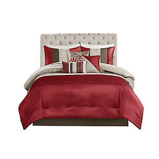 Amherst King 7 Piece Comforter Set, Red, large