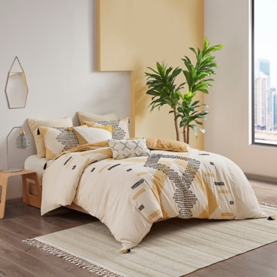 Arizona Full/Queen 3 Piece Duvet Cover Set, Yellow, large