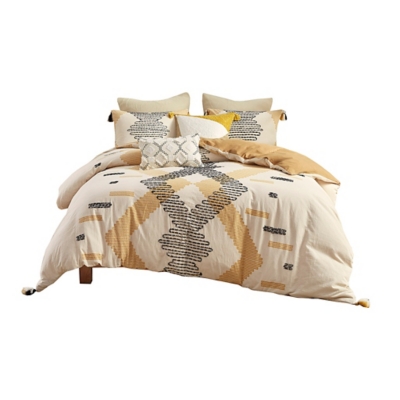 Arizona Full/Queen 3 Piece Duvet Cover Set, Yellow, rollover