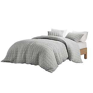 Cocoon King/California King 3 Piece Quilt Top Comforter Mini Set, Gray, large