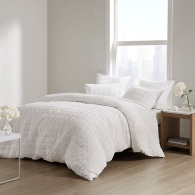 Cocoon Euro Sham Quilt Top Euro Sham, White, large