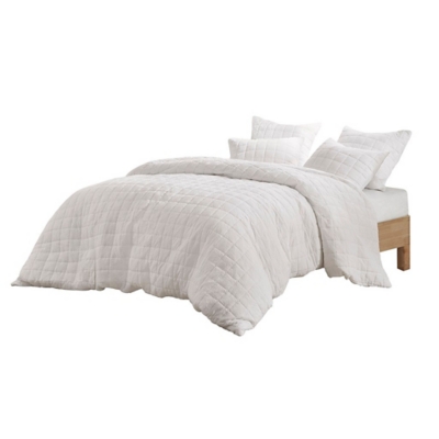 Cocoon Euro Sham Quilt Top Euro Sham, White, rollover