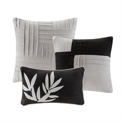 Dune Queen 7 Piece Comforter Set, Gray, rollover