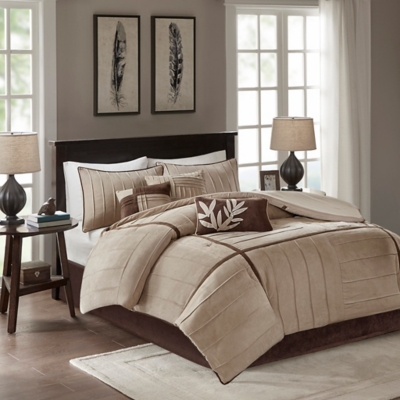 Dune Full 7 Piece Comforter Set, Beige, large