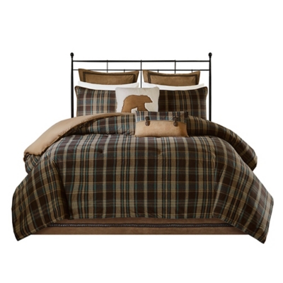 Hadley Plaid Queen Oversized Cozy Spun Comforter Set, Multi, rollover