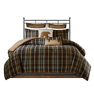 Hadley Plaid Queen Oversized Cozy Spun Comforter Set, Multi, large
