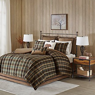 Hadley Plaid Twin Oversized Cozy Spun Comforter Set, Multi, rollover