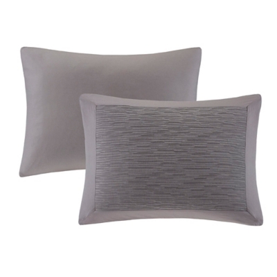 Hanae 12x20" Embroidered Oblong Decorative Pillow, Gray, large