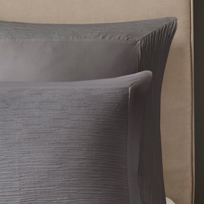 Hanae 12x20" Embroidered Oblong Decorative Pillow, Gray, large