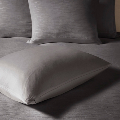 Hanae 12x20" Embroidered Oblong Decorative Pillow, Gray, large