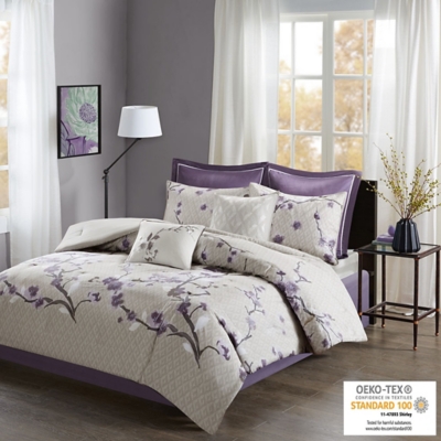 Holly Queen 8 Piece Comforter Set, Purple