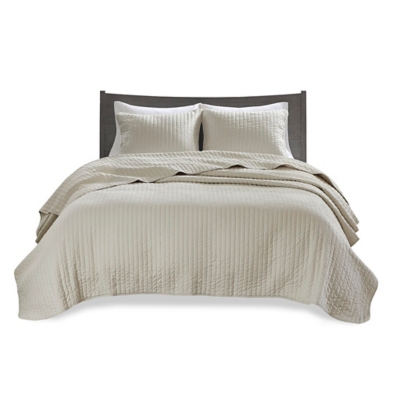 Keaton Full/Queen 3 Piece Quilt Set, Cream, rollover