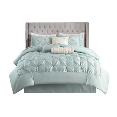 Laurel Queen 7 Piece Tufted Comforter Set, Seafoam, rollover
