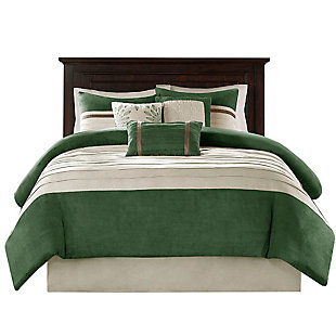 Palmer King 7 Piece Comforter Set, Green, large