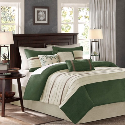 Palmer Queen 7 Piece Comforter Set, Green, large