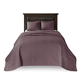 Quebec King Reversible Bedspread Set, Purple, large