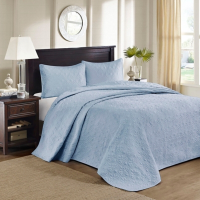 Quebec King Reversible Bedspread Set, Blue, large