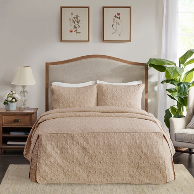 thumbnail image 2 of MIA Quilted Bedspread Bed Throw – King Size, 250x220 Cm, Beige/Grey, All Seasons, OEKO-TEX 2 of 5
