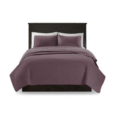 Quebec King/California King Reversible Quilt Set, Purple, rollover