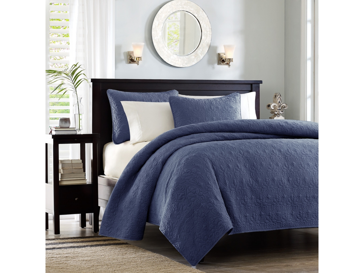 Madison Park Cal King Reversible Comforter Set, 8-Piece Bed In A Bag Cal King Size Floral Cotton Bedding Comforter Sets Yellow