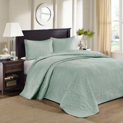 Quebec King Reversible Bedspread Set, Seafoam