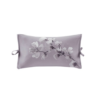 Sakura Blossom 12x20" Embroidered Oblong Decorative Pillow, , large