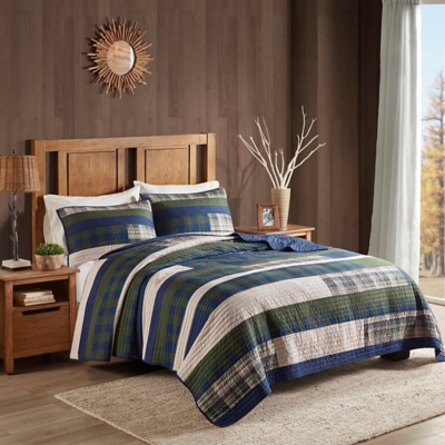 Spruce Hill Full/Queen Oversized Quilt Mini Set, Green, large