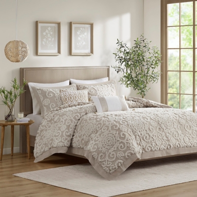 Suzanna Full/Queen Duvet Mini Set, Taupe, large