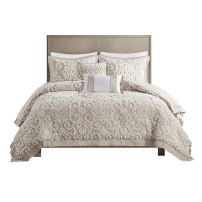 Suzanna Full/Queen Duvet Mini Set, Taupe, rollover