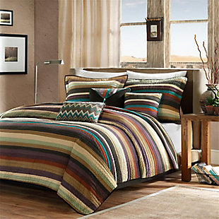 Yosemite Full/Queen Reversible Quilt Set with Throw Pillows, Multi, rollover