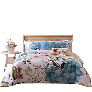 Bebejan Maia 100% Cotton 5-Piece Reversible Comforter Set, Blue, large