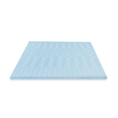 Bodipedic Essentials 2-Inch Gel-Infused Zoned Convoluted Memory Foam Mattress Topper, Blue, large