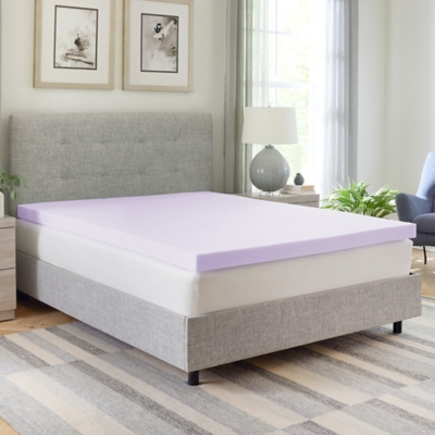 Bodipedic Essentials 3-Inch Infused Memory Foam Mattress Topper, Purple, rollover