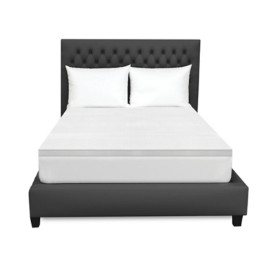 Bodipedic Essentials 2-Inch Cooling Gel Memory Foam Mattress Topper with Cover, White, large
